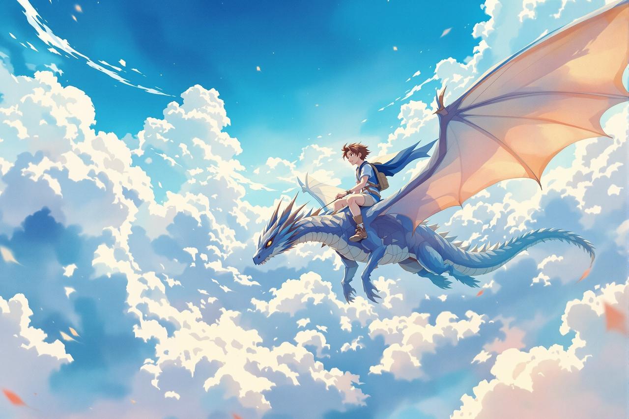 抖音漫画高能追番：青空之下 - 少年与龙的天空冒险